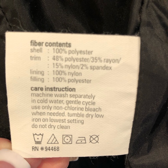 Esprit Black Quilted Coat with Black/White… - Picture 6 of 6